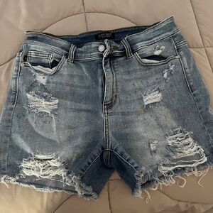 Judy Blue Jean Paint Splatter Shorts XL